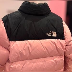 The North Face Pink and Black Puffer Jacket